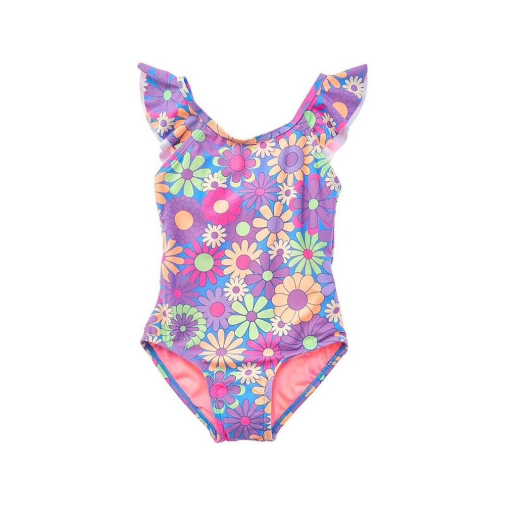 Beach Lingo Girls  Ruffle Strap One-Piece, Purple